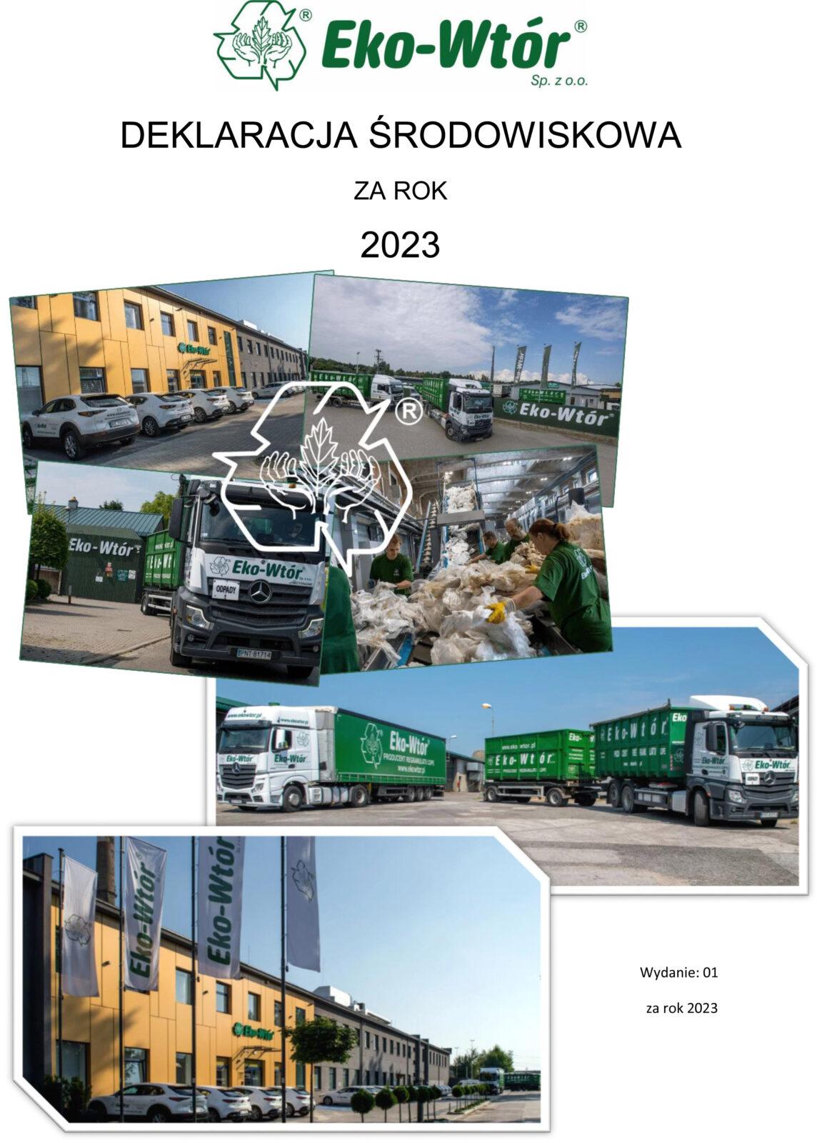 Deklaracja Środowiskowa 2023 rok - Eko-Wtór