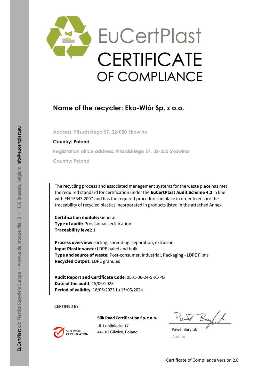 Eko-Wtór - EuCertPlast